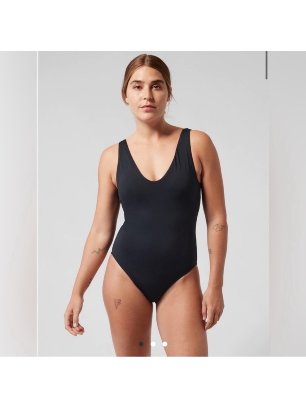 NWT Athleta Black Scoop-Neck One-Piece Swimsuit